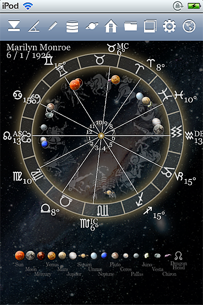 horoscope JIKU astrology astrologer iPhone screenshot space mode